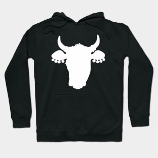 White Cow Head Silhouette Hoodie